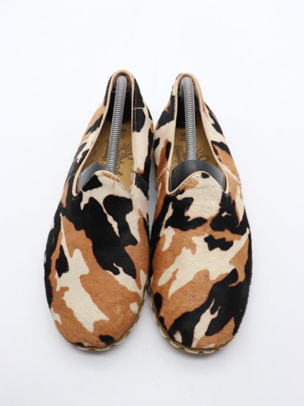 Sabah Calf Hair Leather Slip On Shoes Men's EU 42 Handmade Camo Flats